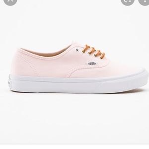 Women’s Slim Light Pink Vans with Leather Laces